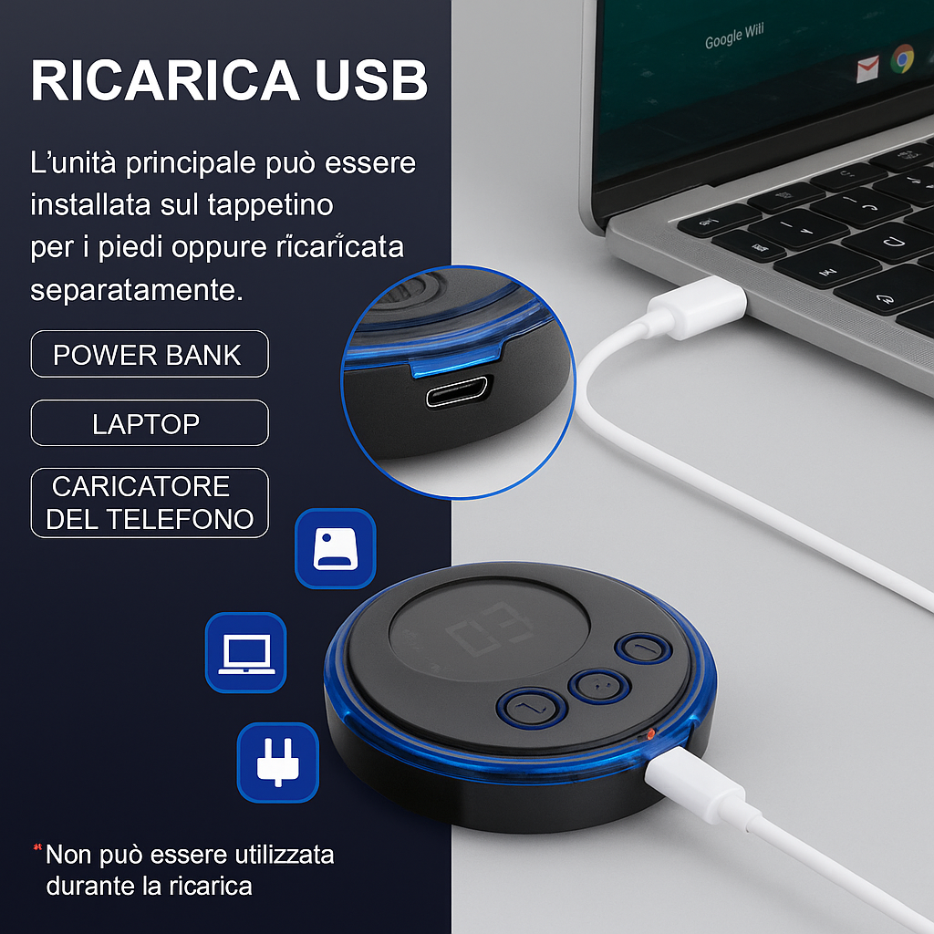 Massaggiatore plantare EMS senza fili