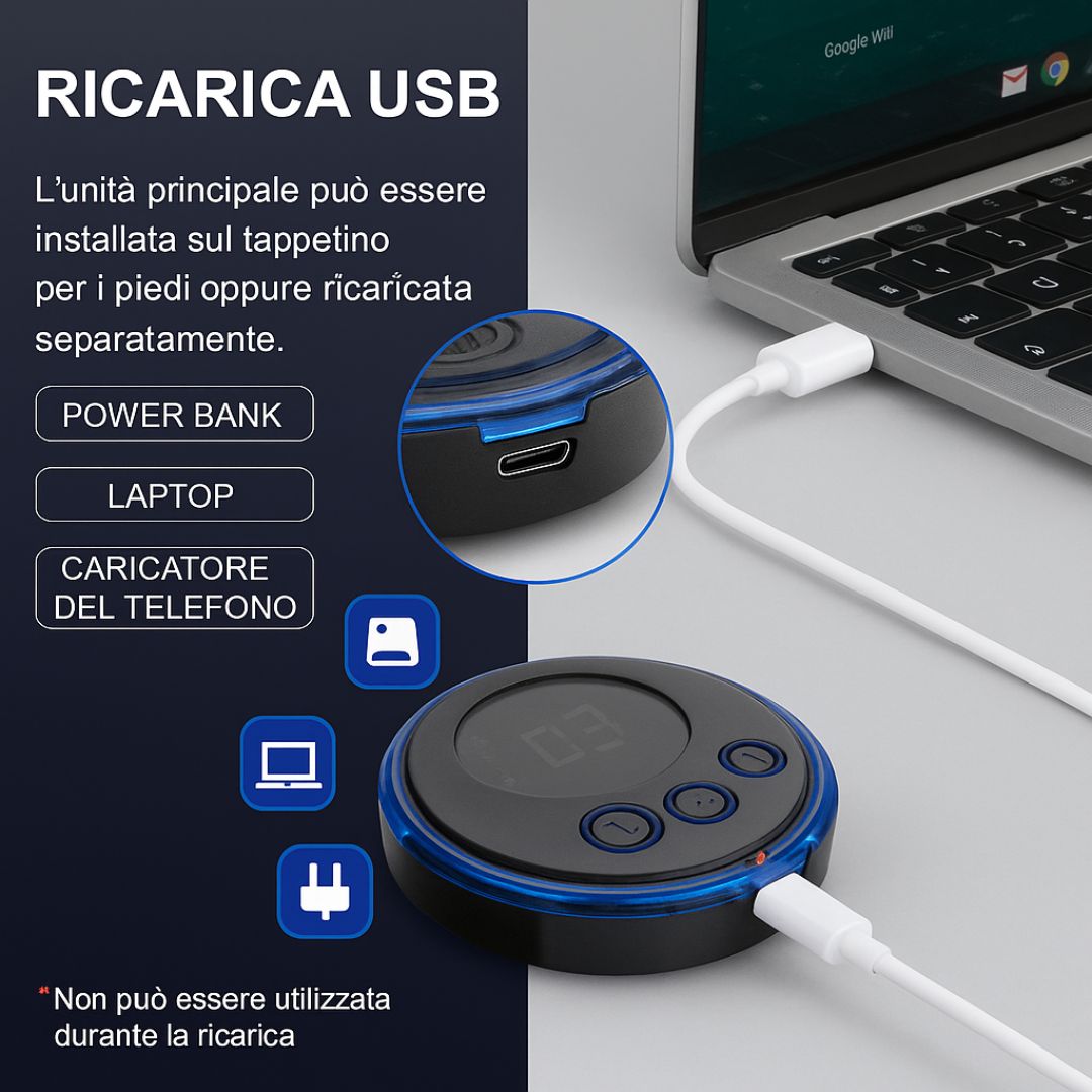 Massaggiatore plantare EMS senza fili